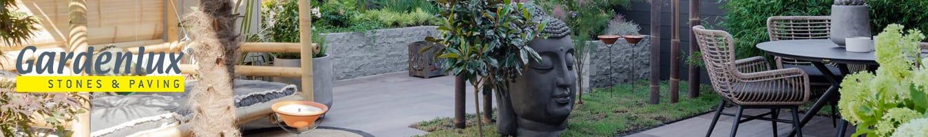 Banner met sfeervolle tuin in Aziatische sferen